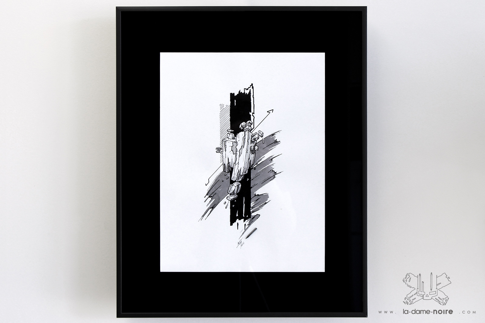 Frame of Heart³ drawn with a quill and china ink