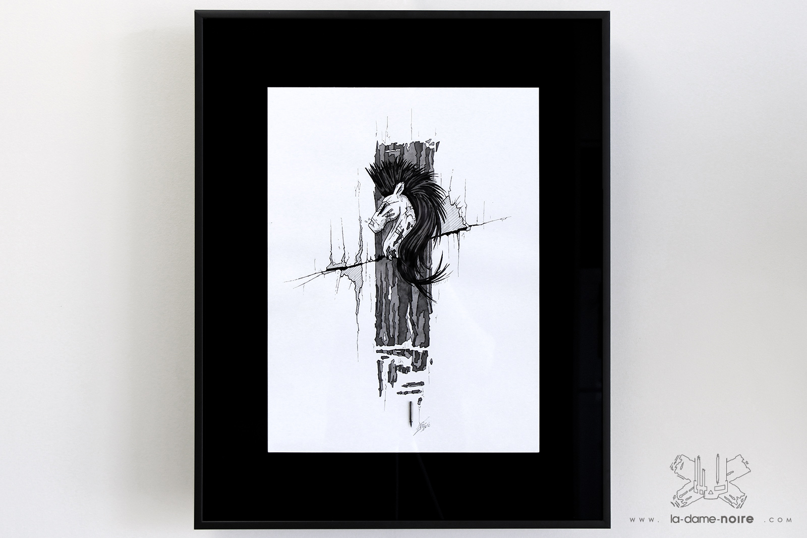 Frame of Cavalier drawn with a quill and china ink