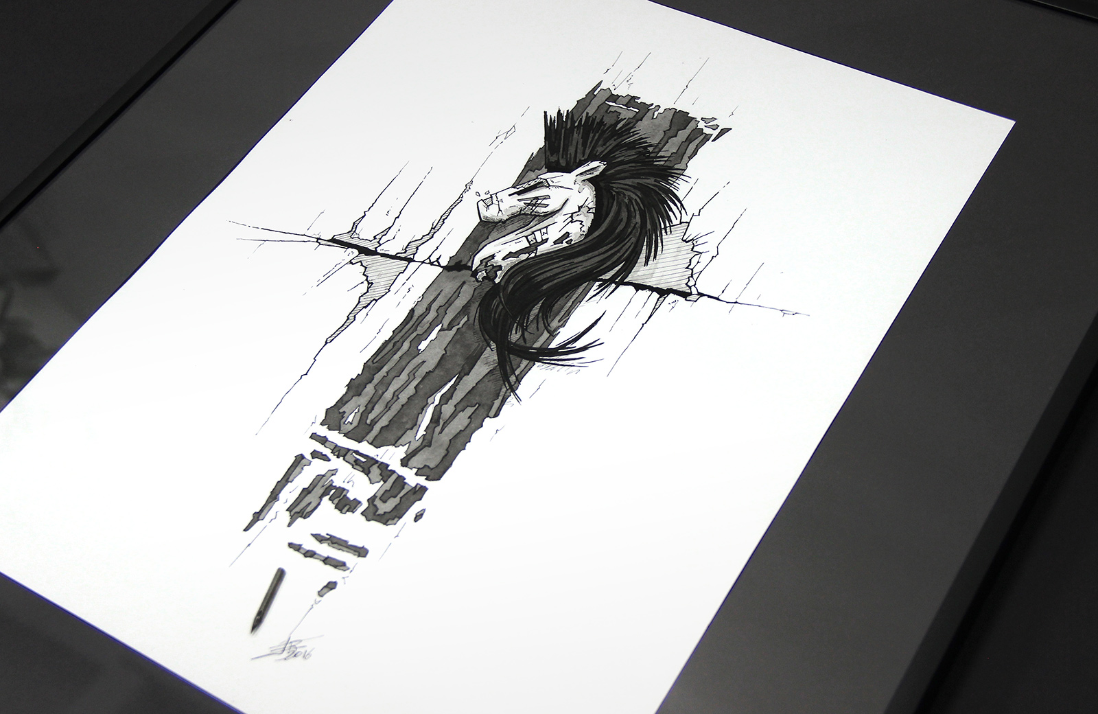 Photo of the frame with a drawing